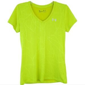 Under Armour Fluorescent Neon Yellow Loose Short Sleeve Tee Small Athletic Top